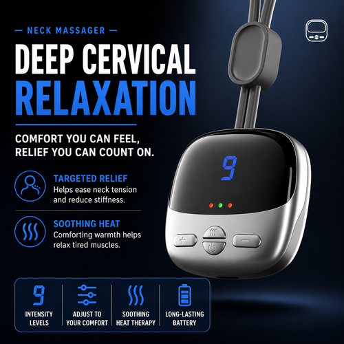 NeckEase™ Pro – EMS Heat Therapy Neck Massager