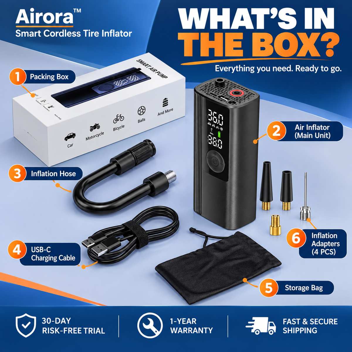 Airora™ – Smart Cordless Tire Inflator