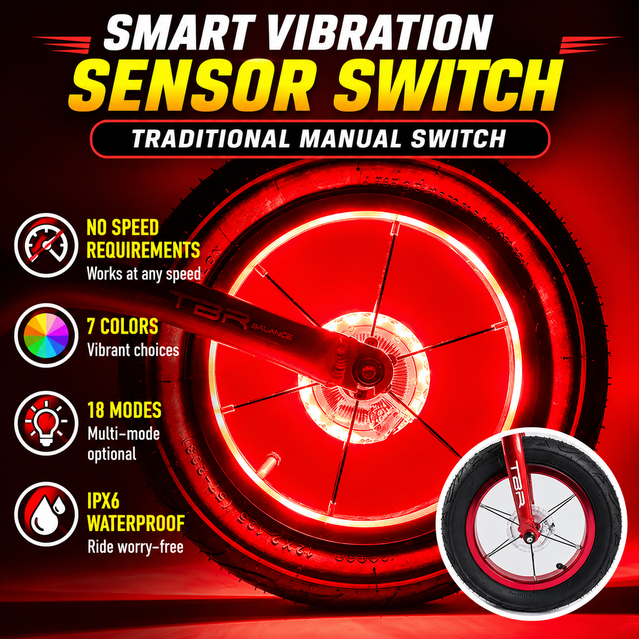 GlowRide™ Smart Wheel Lights (Pair for 2 Wheels)