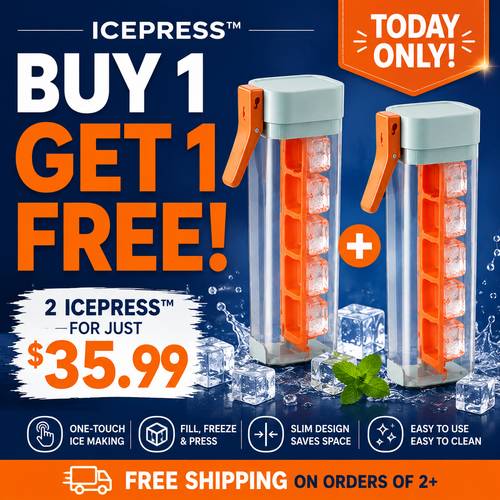 IcePress™ One-Touch Ice Maker & Dispenser – Buy 1 Get 1 FREE (2-Pack)