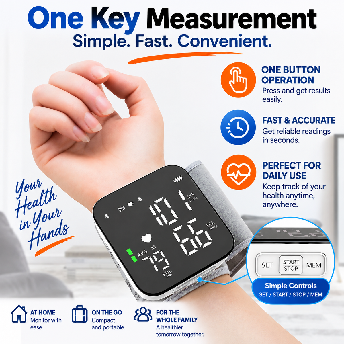 Pulseora™ – Smart Wrist Blood Pressure Monitor