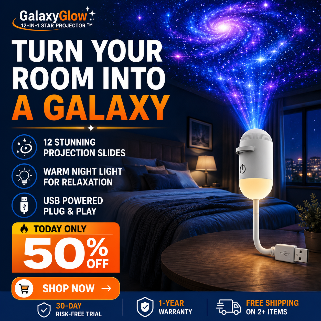 GalaxyGlow™ 12-in-1 Star Projector