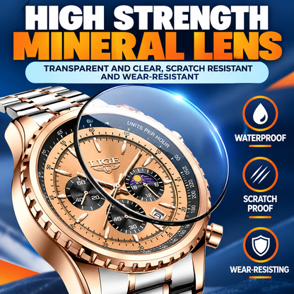 LIGE™ Men's Quartz Chronograph Watch