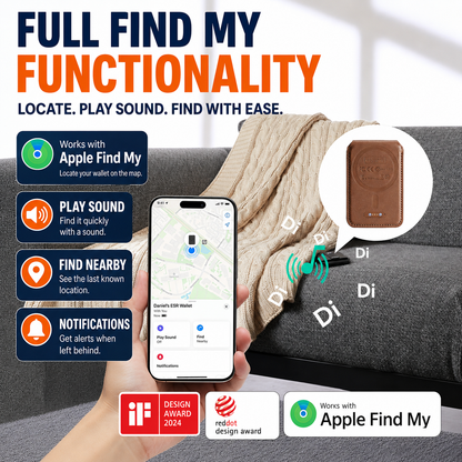 TrackVault™ Pro – Smart Magnetic Wallet with Find My