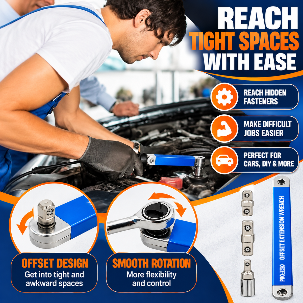 Reachora™ Offset Extension Wrench