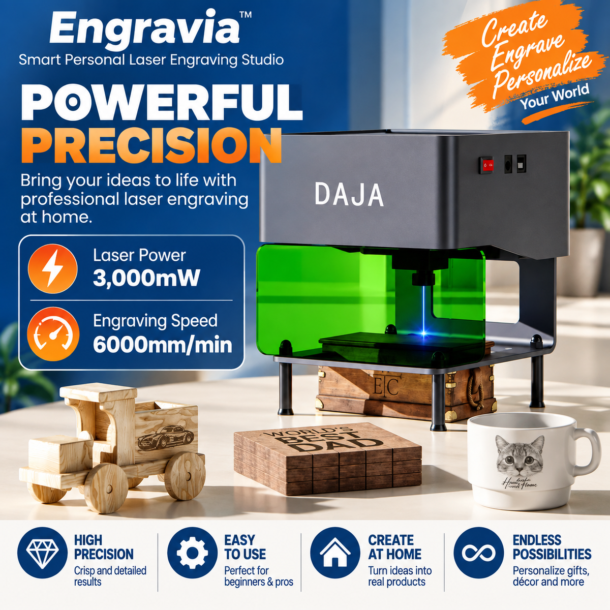 Engravia™ – Smart Personal Laser Engraving Studio