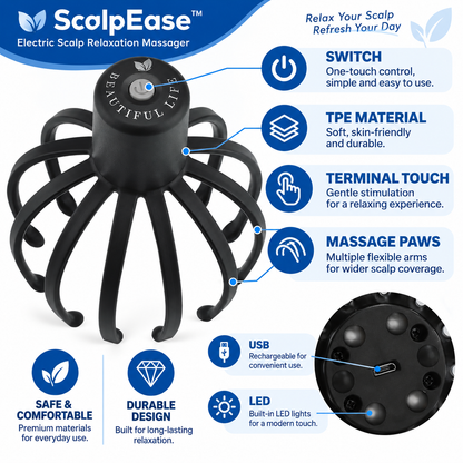 ScalpEase™ – Electric Scalp Relaxation Massager
