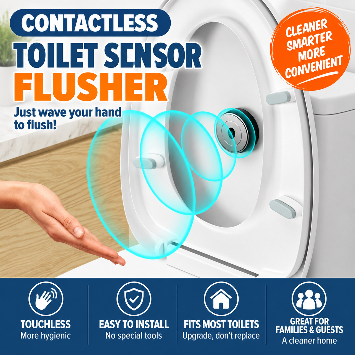 Flushora™ – Touchless Toilet Flush System