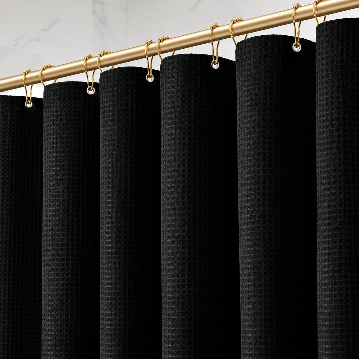 Bathora™ – Premium Waffle Shower Curtain