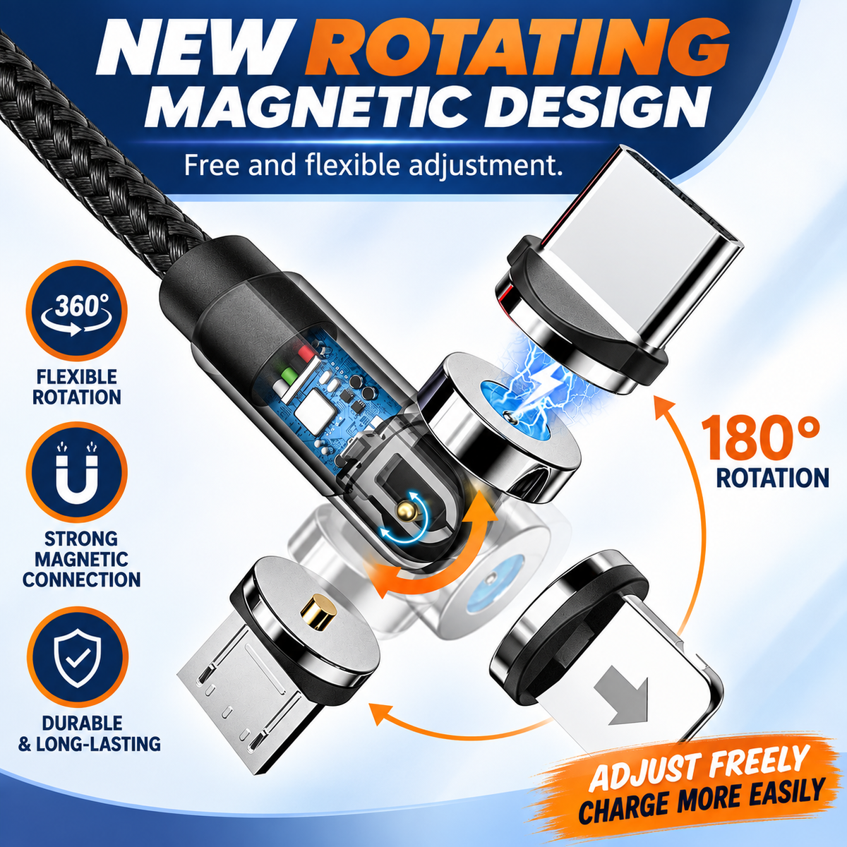 FlexCharge™ – 540° Magnetic Charging Cable