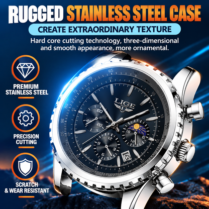 LIGE™ Men's Quartz Chronograph Watch