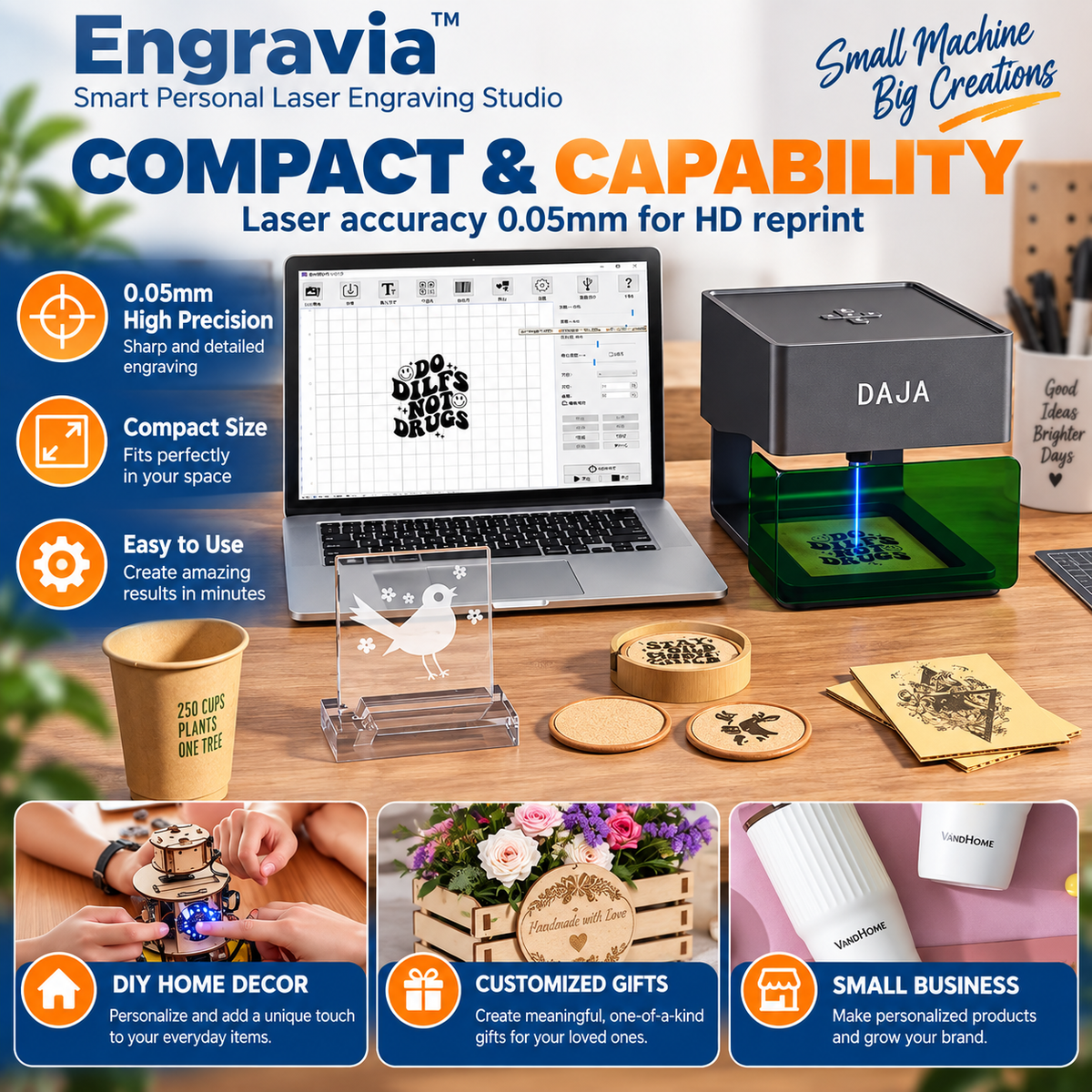 Engravia™ – Smart Personal Laser Engraving Studio