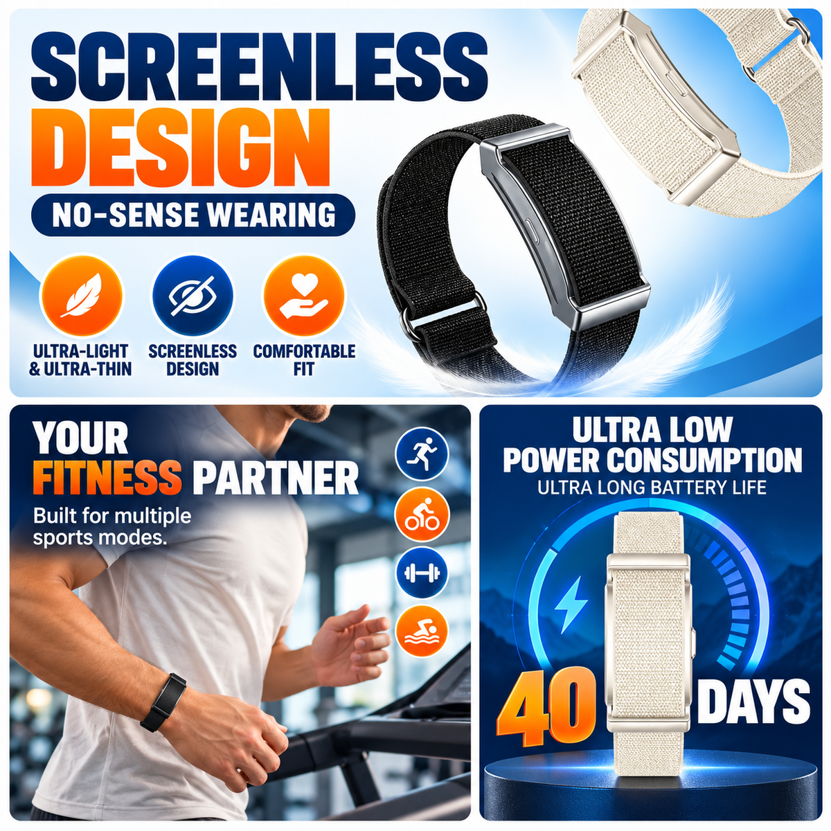 Vitala™ – Screenless Fitness & Wellness Tracker