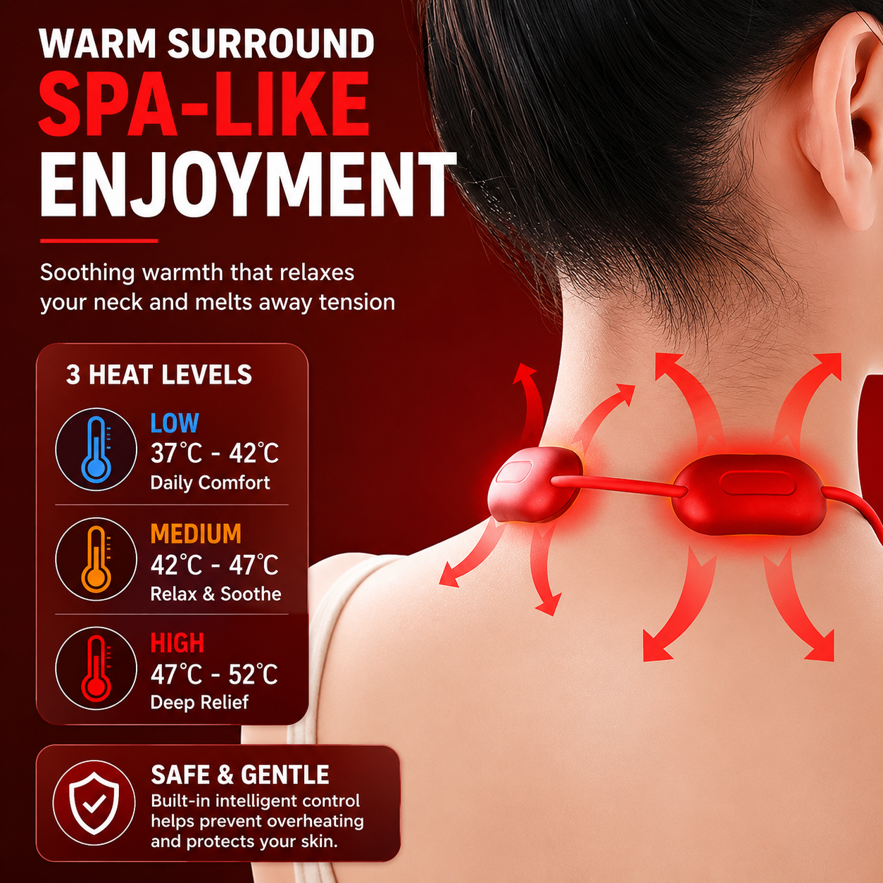 NeckEase™ Pro – EMS Heat Therapy Neck Massager