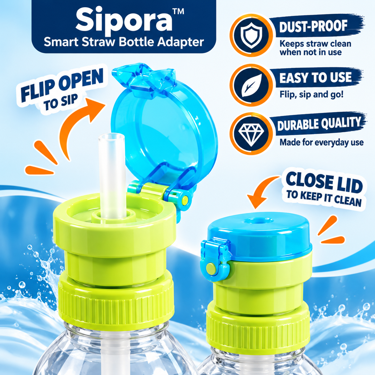 Sipora™ – Smart Straw Bottle Adapter