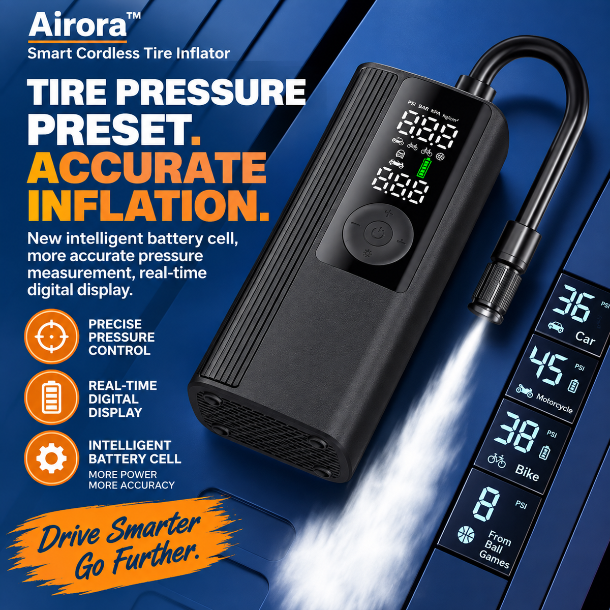 Airora™ – Smart Cordless Tire Inflator