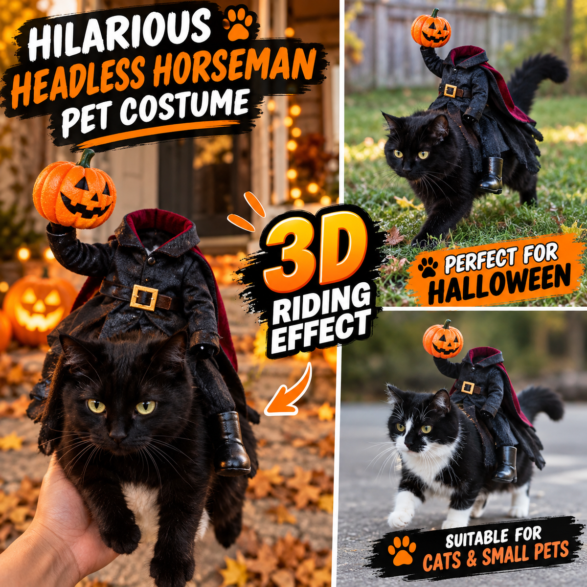 SpookyRider™ – 3D Headless Horseman Pet Costume