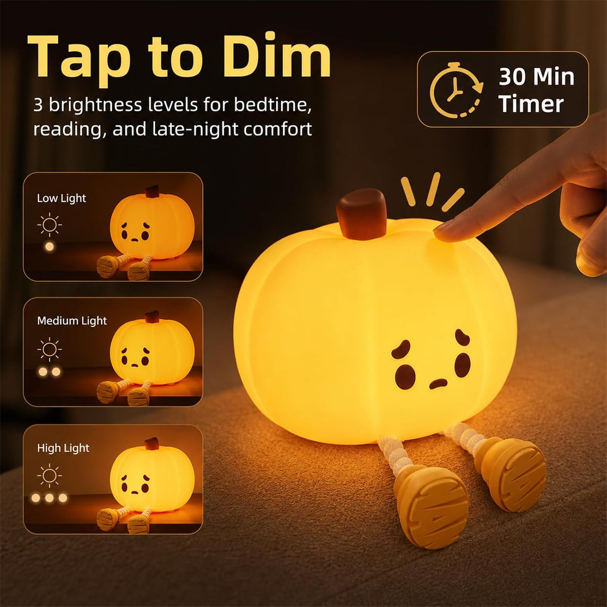 PumpkinGlow™ – Cozy Silicone Night Light