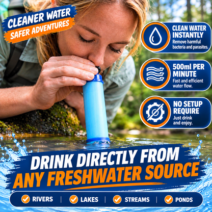 Aquaora™ – Portable Water Filter Straw (2-Pack)