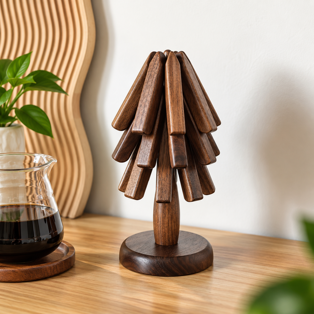 ARBORA™ – TRANSFORMING WOODEN TRIVET TREE