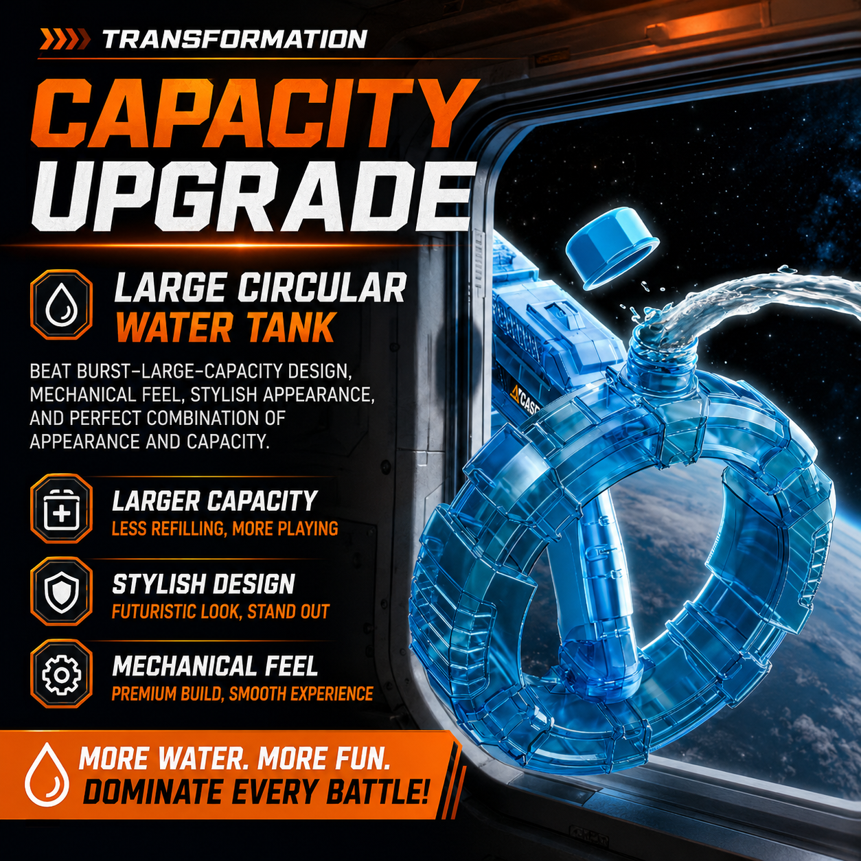 GalaxyBlaster™ – Automatic LED Water Battle Cannon