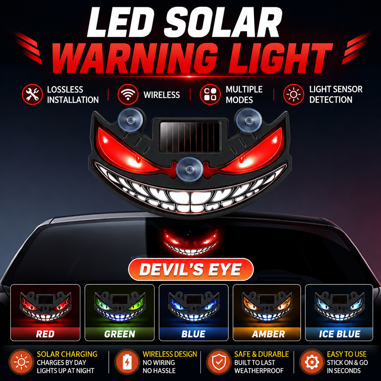 DevilGlow™ Solar LED Car Light