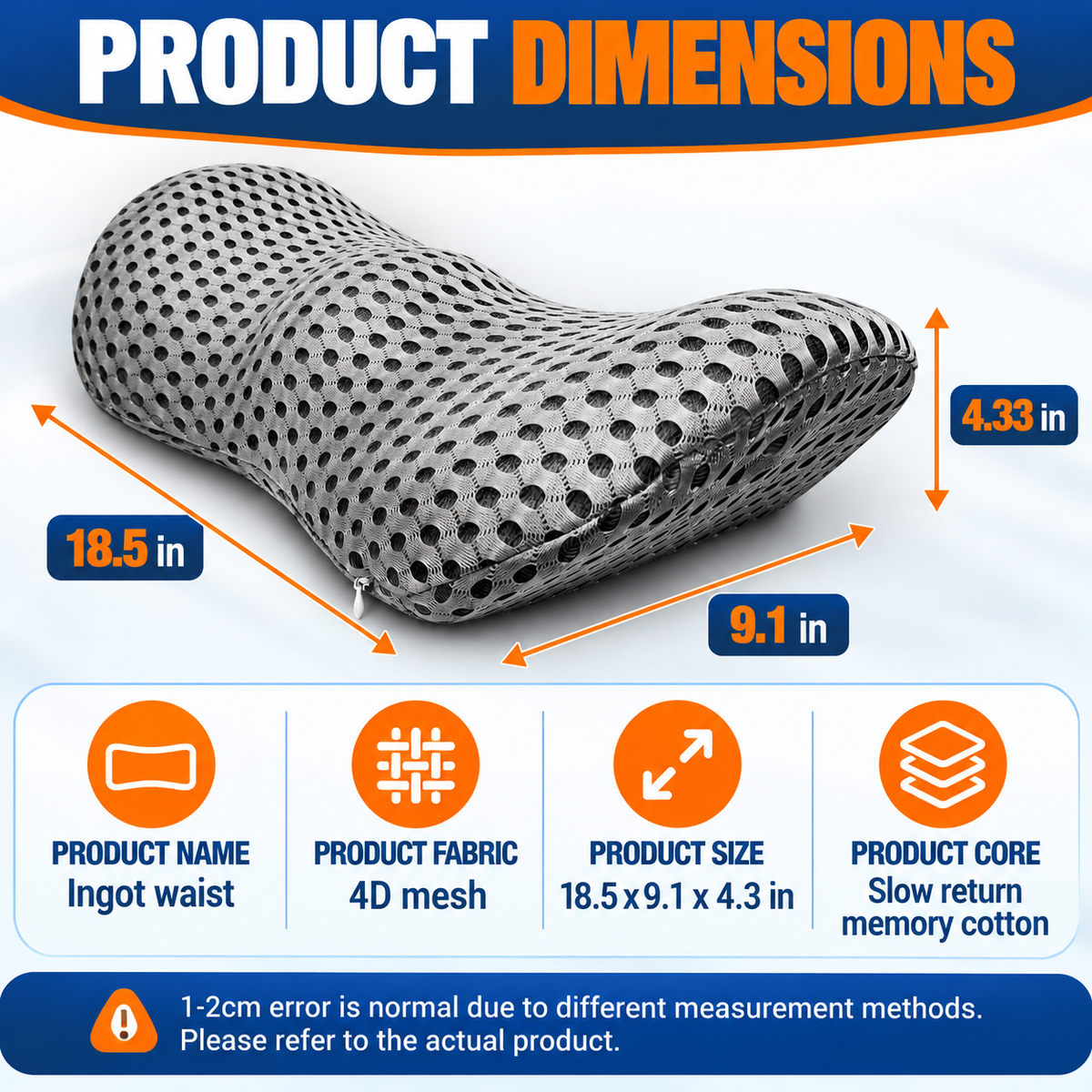 Lumbora™ Ergonomic Memory Foam Lumbar Support
