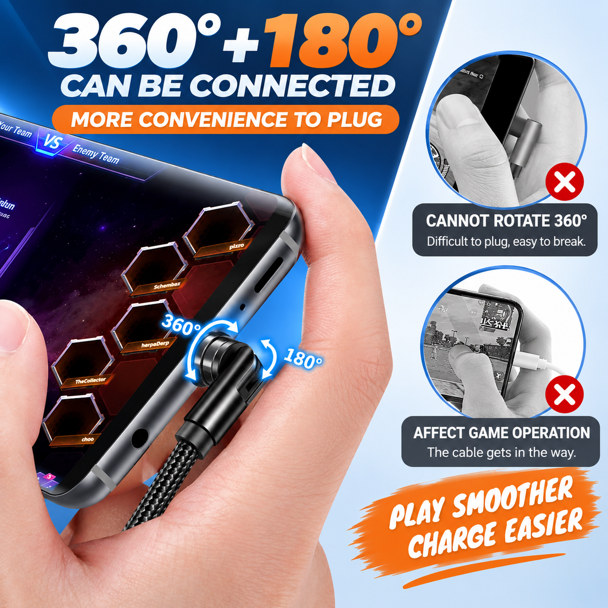 FlexCharge™ – 540° Magnetic Charging Cable