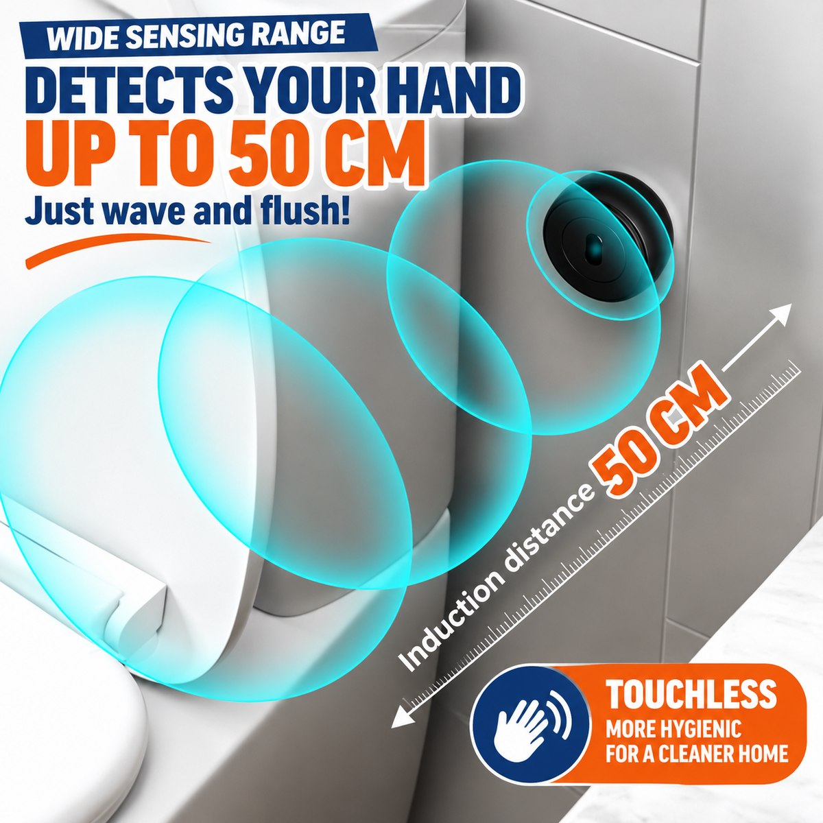 Flushora™ – Touchless Toilet Flush System