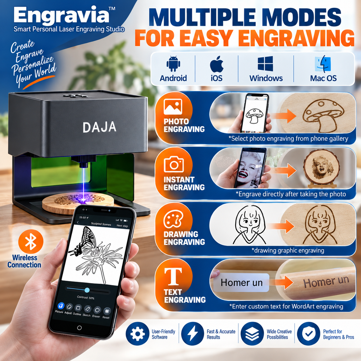 Engravia™ – Smart Personal Laser Engraving Studio