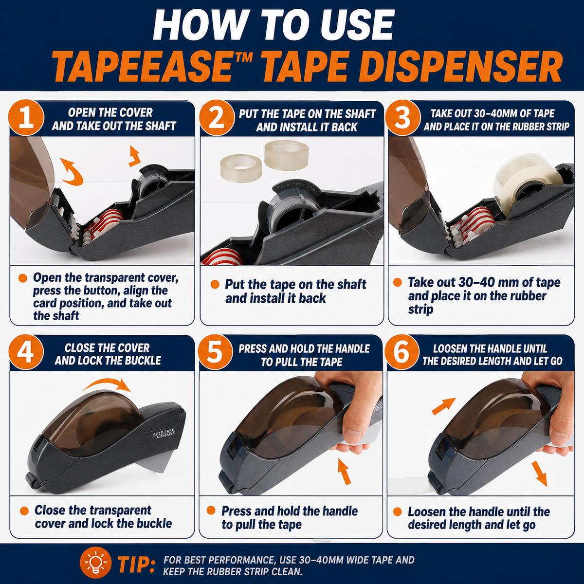 TapeEase™ – One-Touch Automatic Tape Dispenser