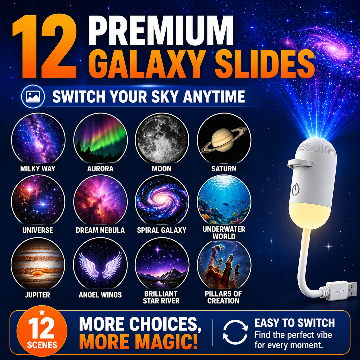 GalaxyGlow™ 12-in-1 Star Projector