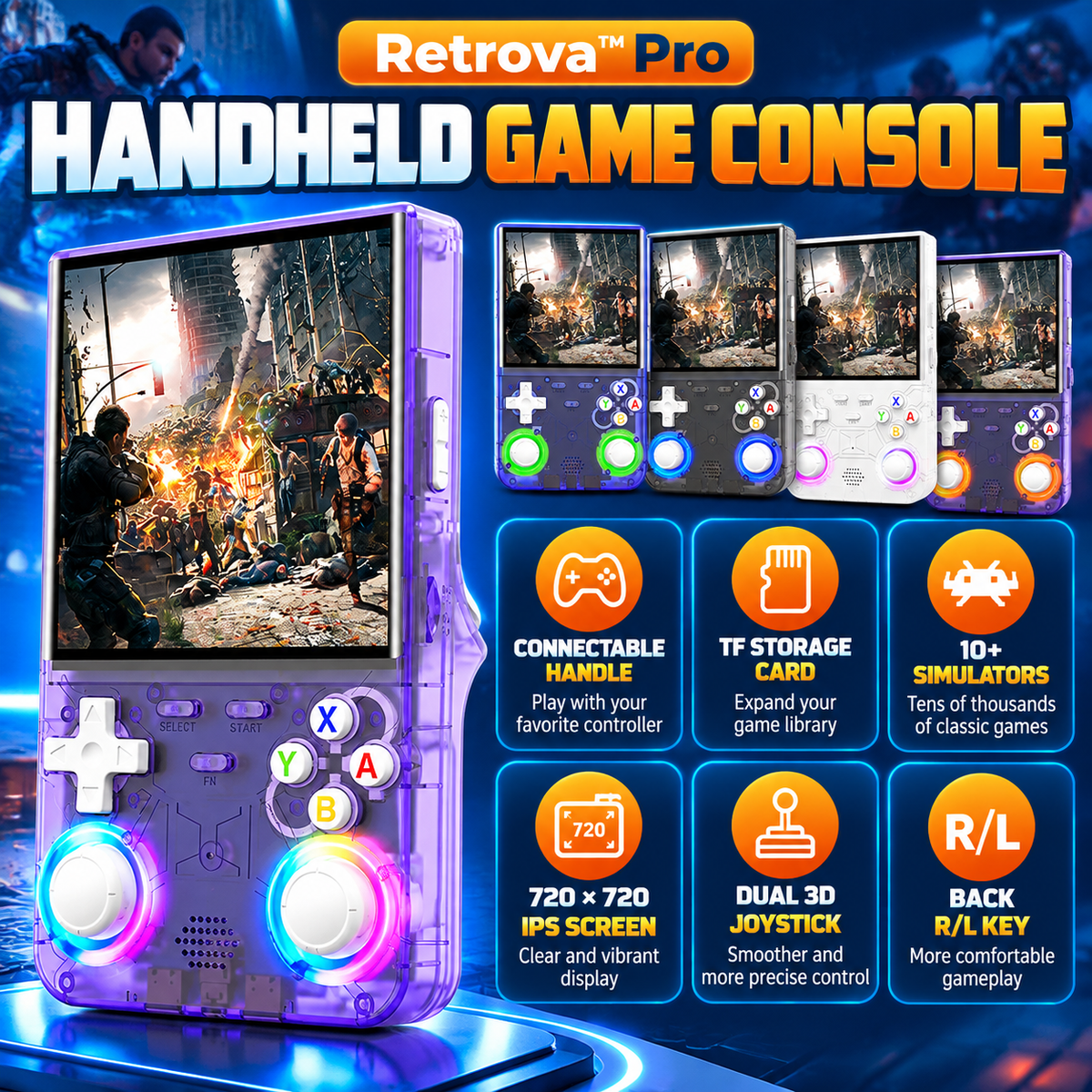 Retrova™ Pro Handheld Gaming Console