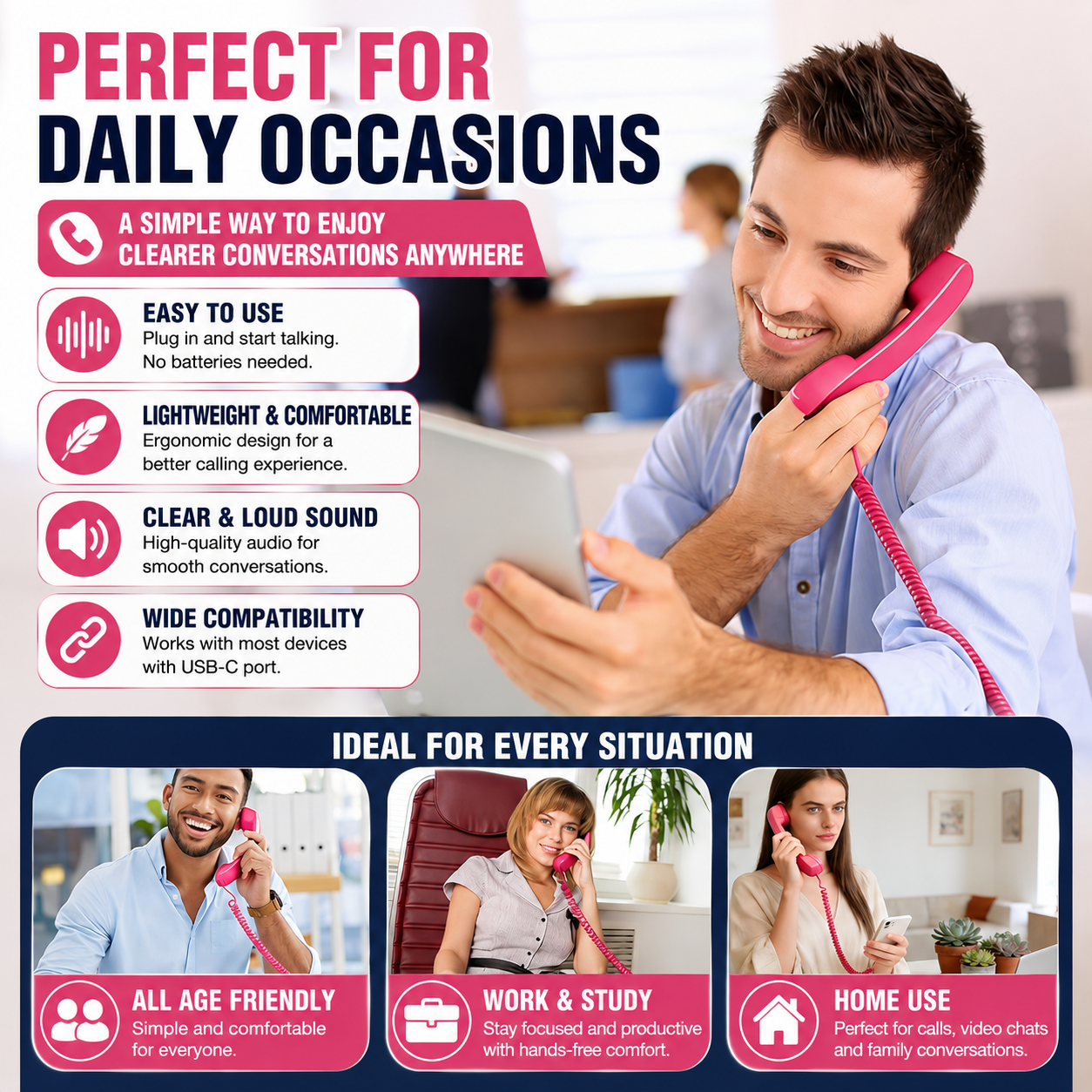 RetroTalk™ Vintage Handset