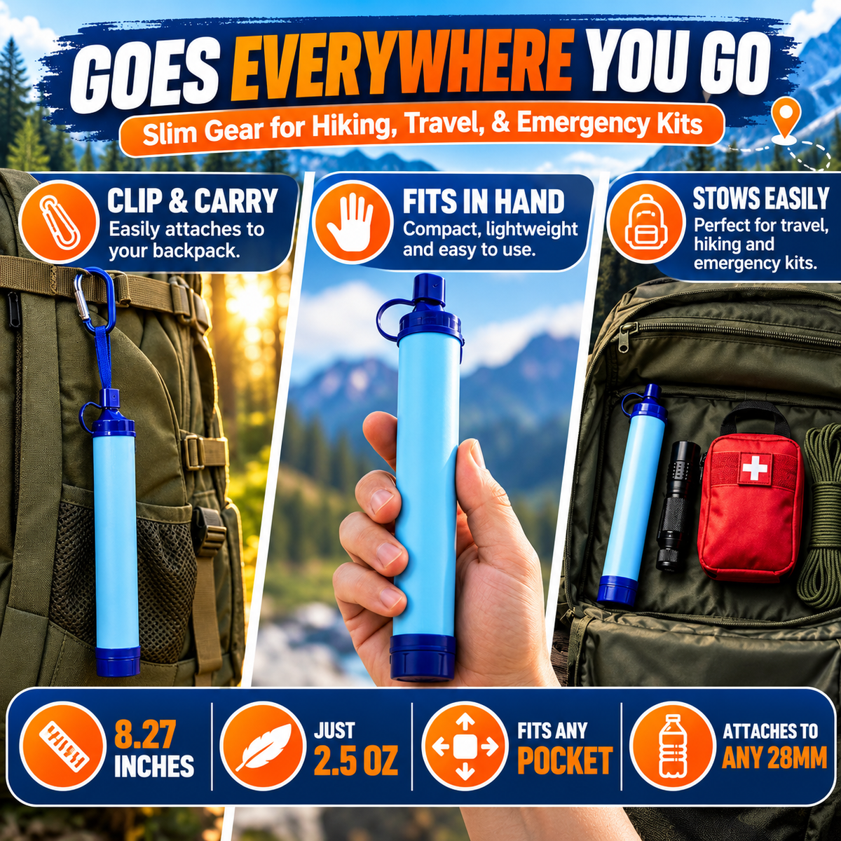 Aquaora™ – Portable Water Filter Straw (2-Pack)