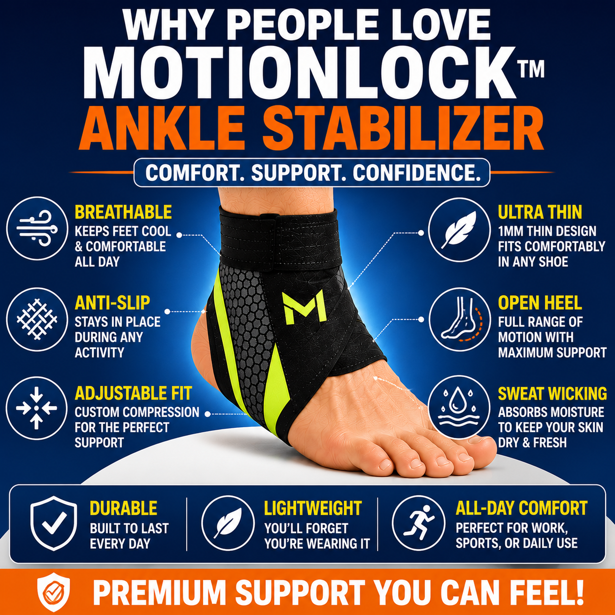 MotionLock™ Ankle Stabilizer | 1 Pair (2 Pieces)