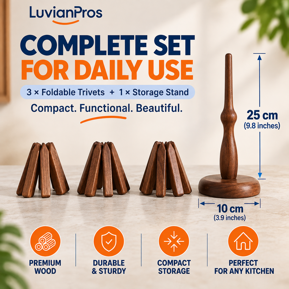 ARBORA™ – TRANSFORMING WOODEN TRIVET TREE