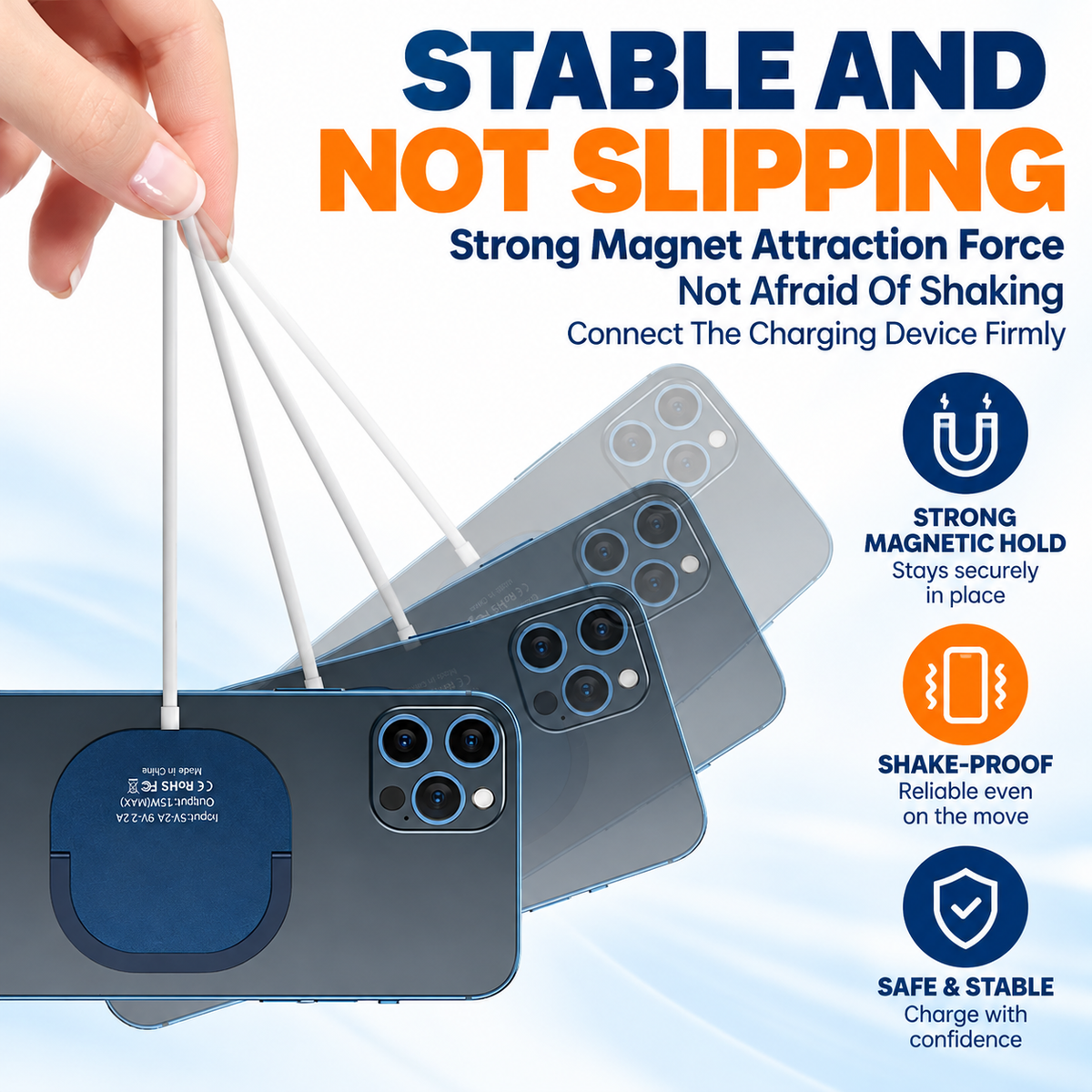 GripCharge™ – Magnetic Wireless Charger & Phone Grip