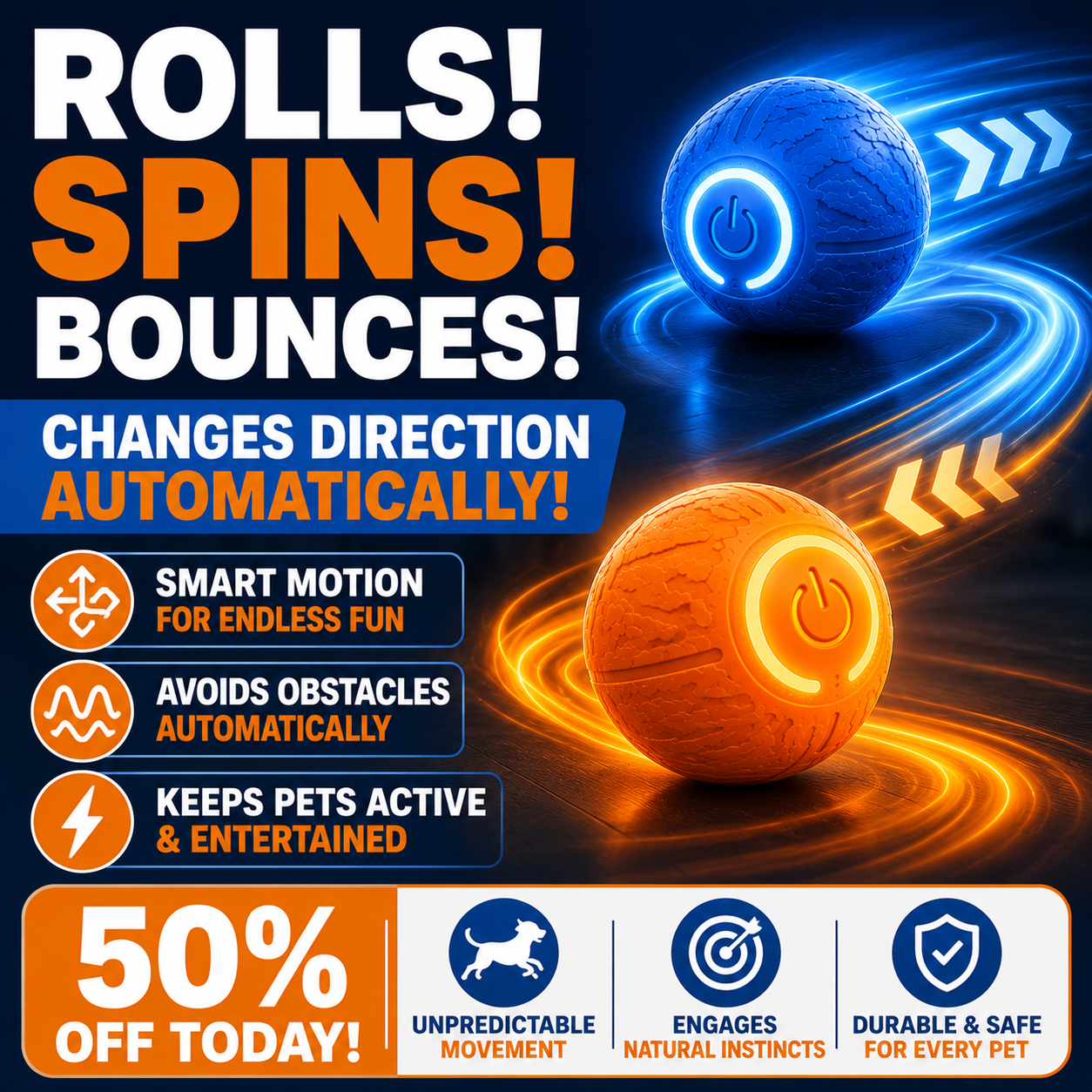 DuoPlay™ Interactive Smart Ball Set [Blue + Orange]