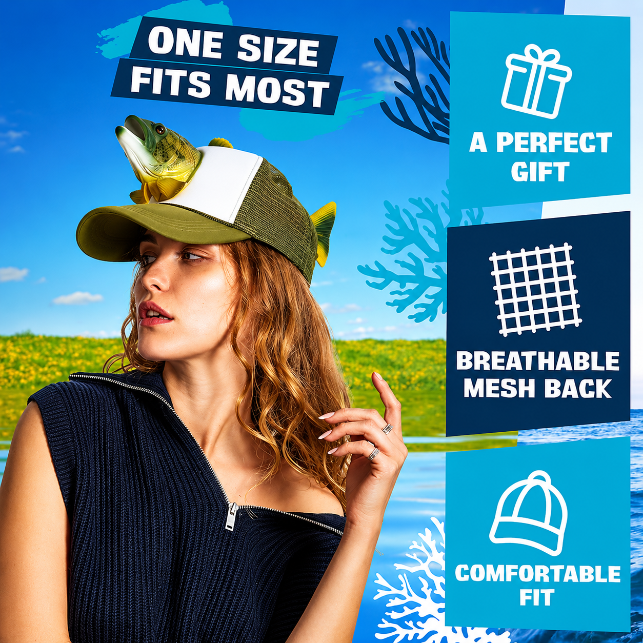 CatchKing™ 3D Fish Trucker Hat