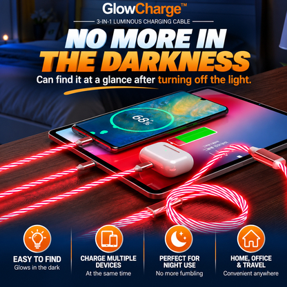 GlowCharge™ – 3-in-1 Luminous Charging Cable