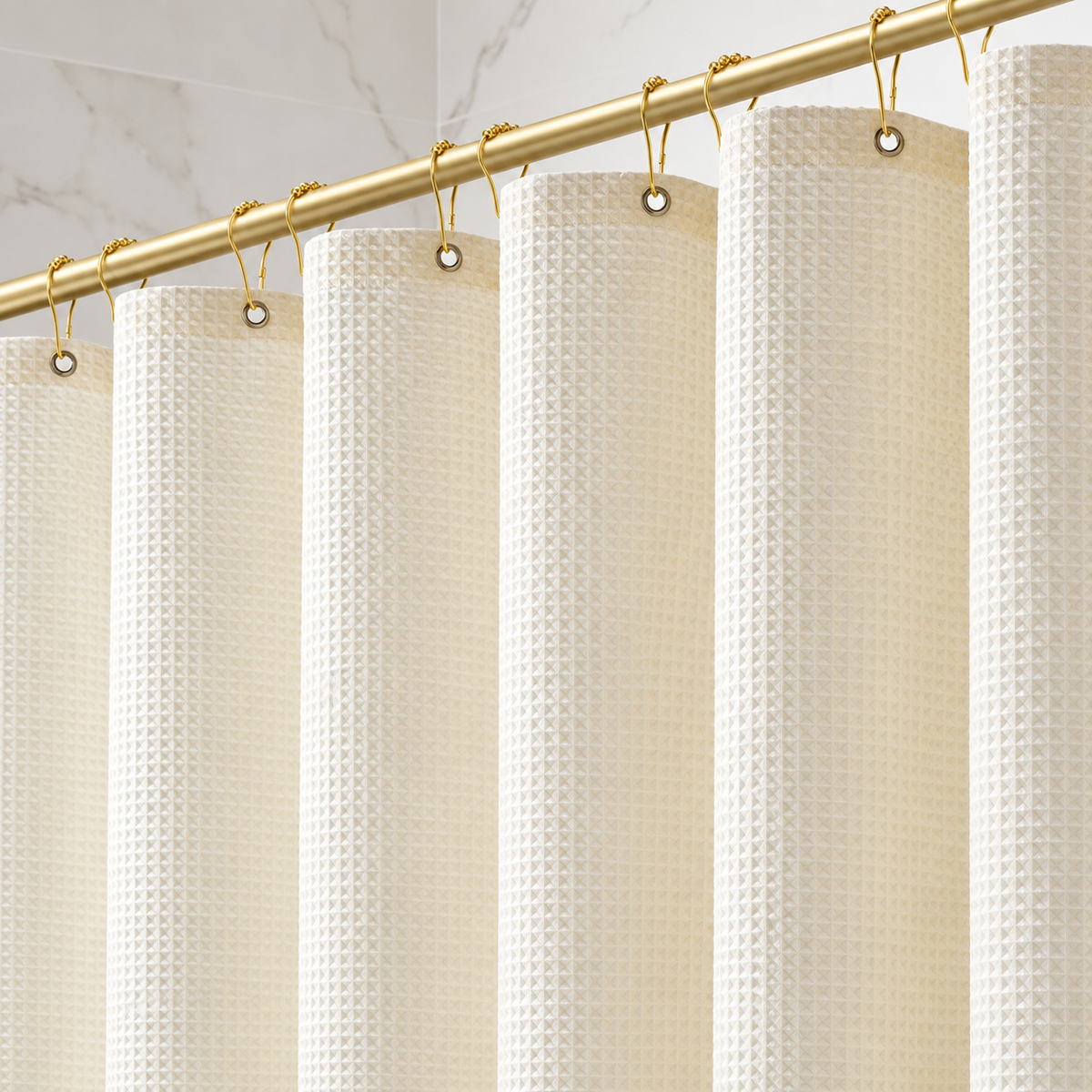 Bathora™ – Premium Waffle Shower Curtain