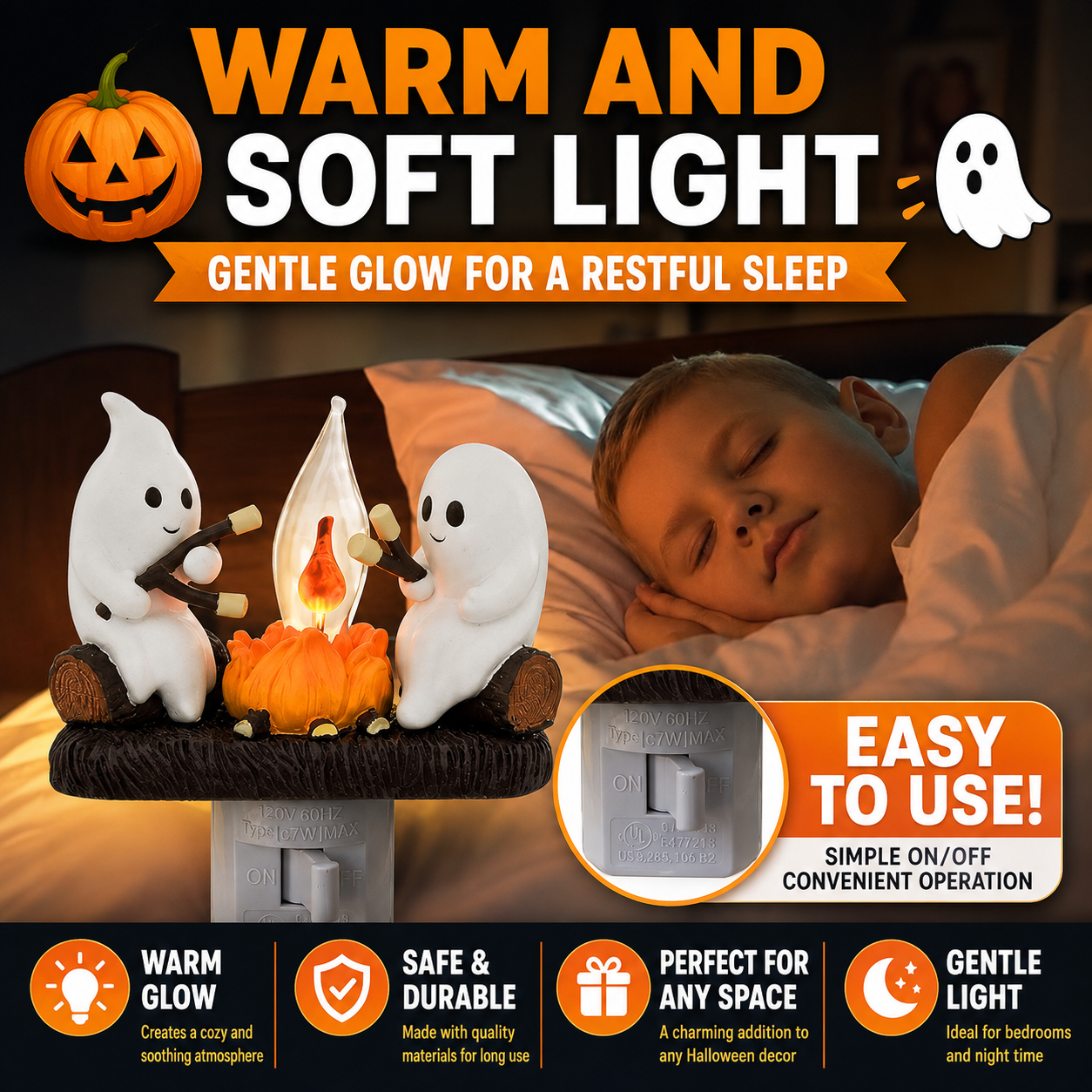 Ghost Campfire™ – Cozy Halloween Night Light