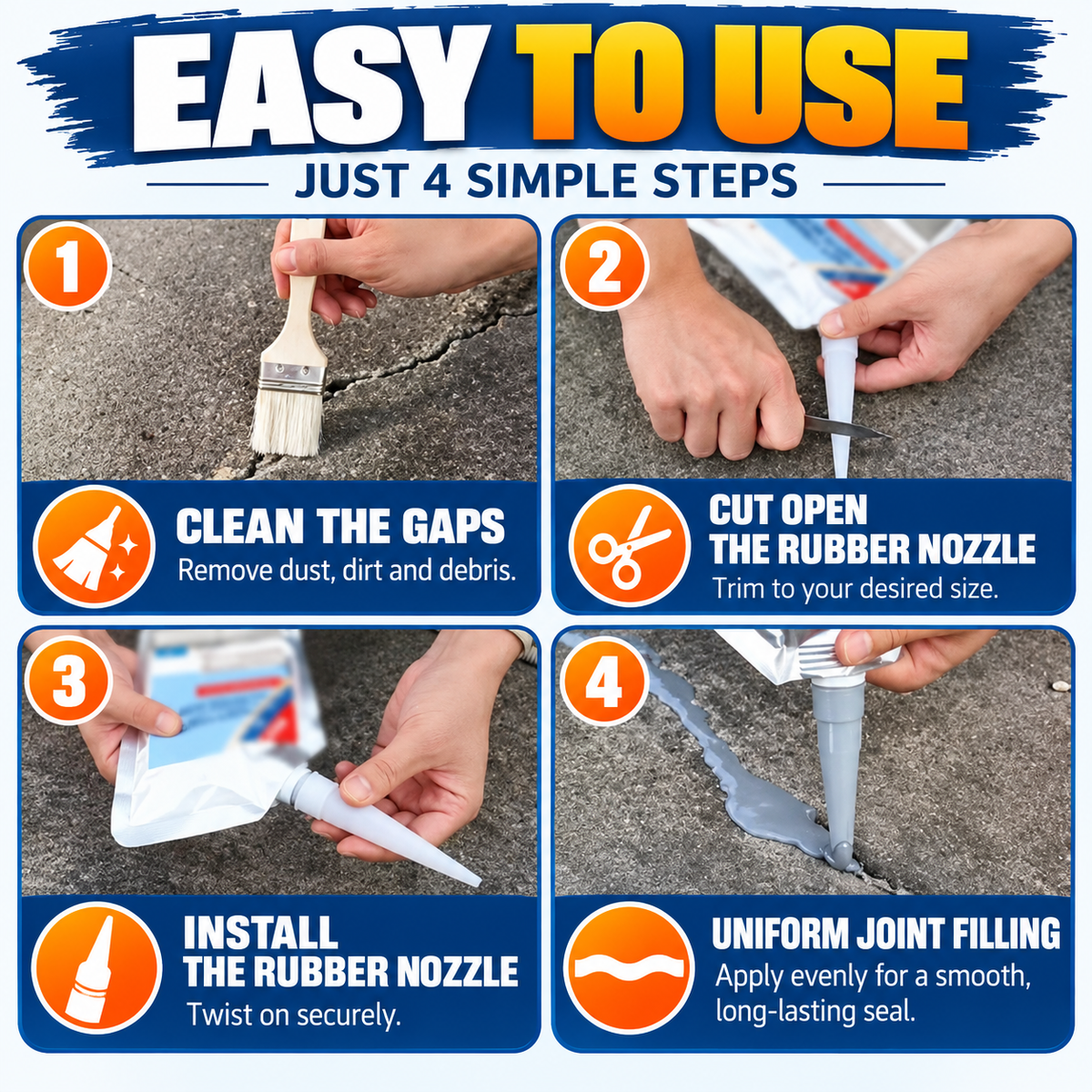 Crackora™ Self-Leveling Concrete Crack Repair Sealant