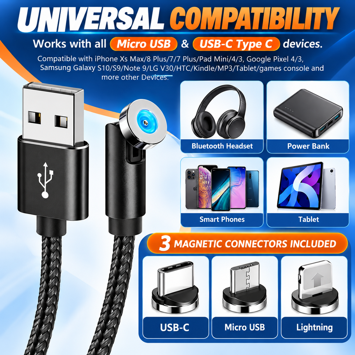FlexCharge™ – 540° Magnetic Charging Cable