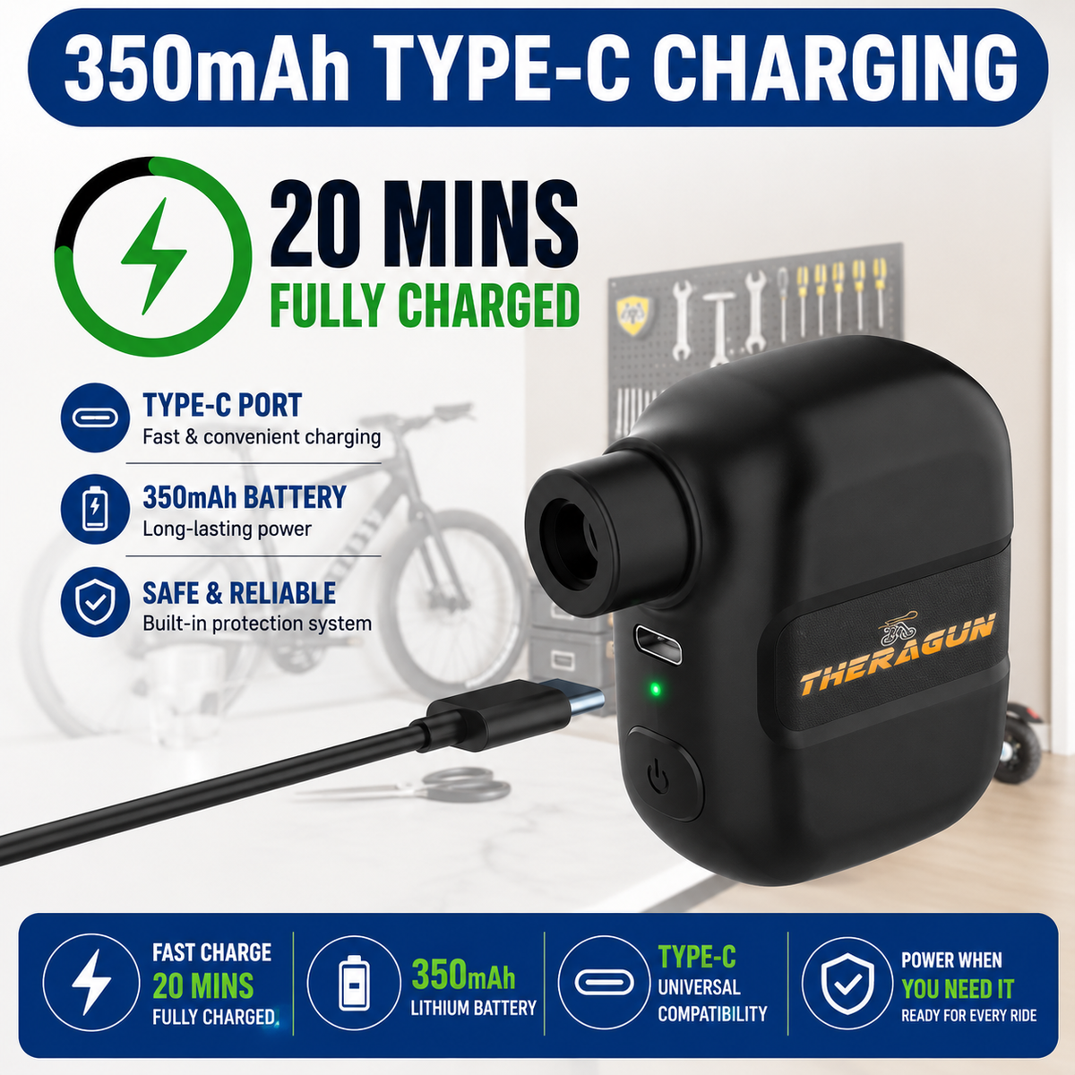 AirBolt™ Pocket Electric Bike Inflator