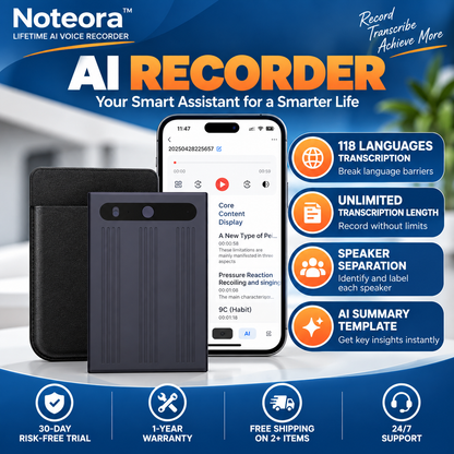 Noteora™ – Lifetime AI Voice Recorder