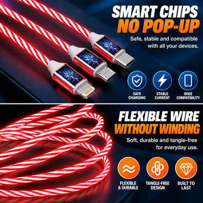 GlowCharge™ – 3-in-1 Luminous Charging Cable