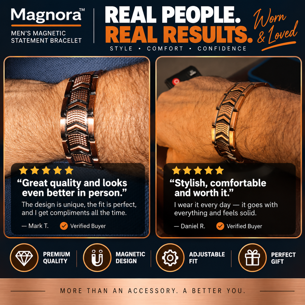 Magnora™ – Men's Magnetic Statement Bracelet