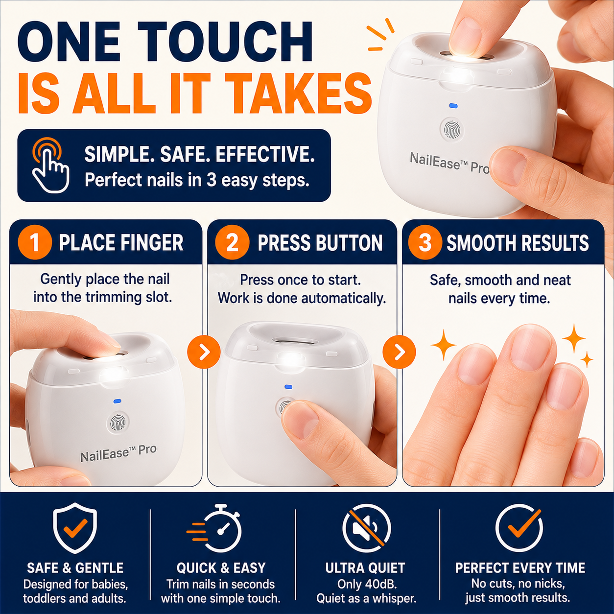 NailEase™ Pro – One-Touch Nail Trimming Device